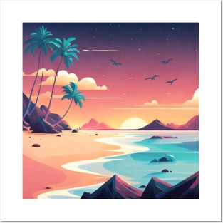 Beach, Tropical ocean Posters and Art